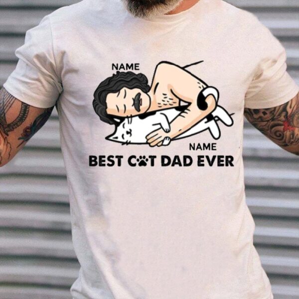 best cat dad ever custom name personalized cat lover shirt 1.jpg