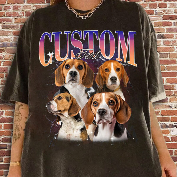 custom text beagle dog lovers graphic tee shirt for women 1.jpg