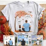 memorial shirt for men missing their dog sitting under tree and talking 1.jpg