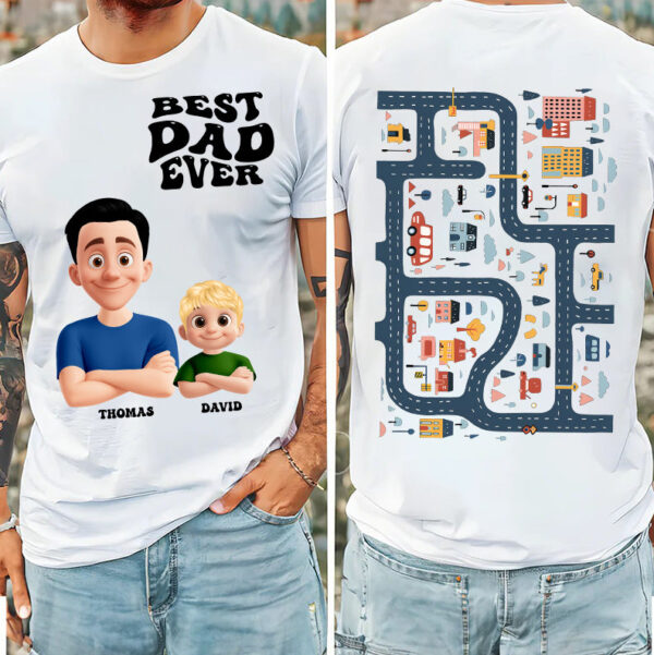 personalized best dad ever shirt custom cartoon dad and son tee 1.jpg