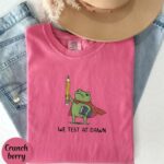 Funny Teacher Frog T Shirt We Test At Dawn Exam Humor Tee Classroom Joke Shirt.jpg