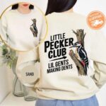 Little Pecker Club Sweatshirt Lil Gents Making Dents Crewneck Funny Boy Mom Pullover Retro Woodpecker Graphic Jumper.jpg