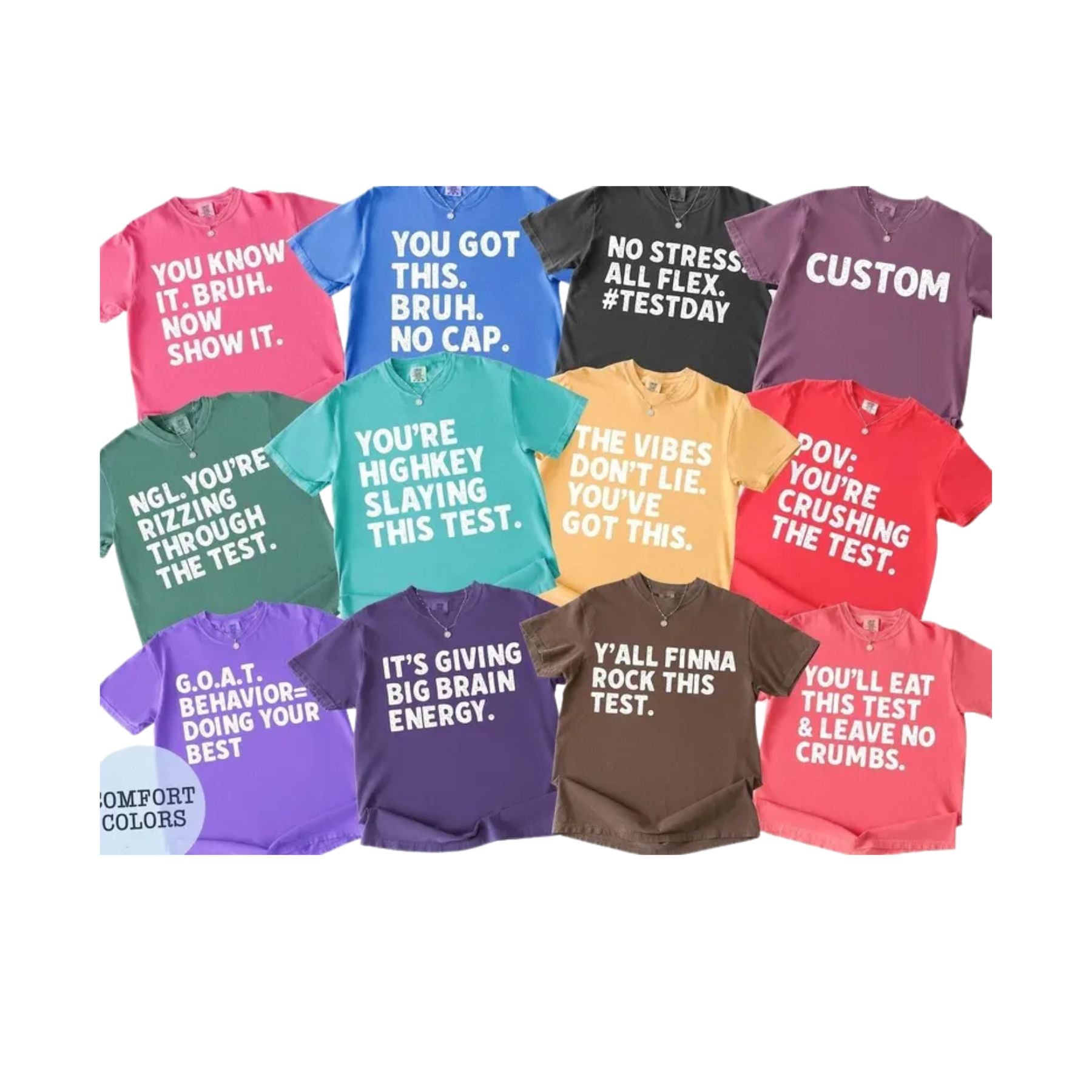 Comfort Colors Test Day T Shirt Matching State Testing Graphic Tee Retro Teacher Team T Shirts Aesthetic School Testing Season Outfit.jpg
