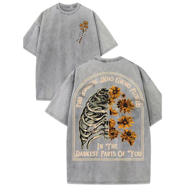 Find Someone Who Grows Flowers Sunflower T Shirt Aesthetic Washed Floral Tee.png