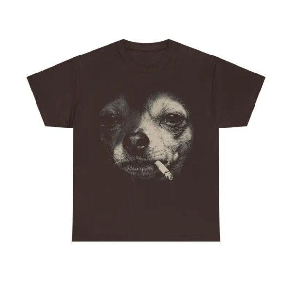 Funny Smoking Dog T Shirt Vintage Meme Animal Humor Graphic Tee Unisex Cotton Shirt.jpg