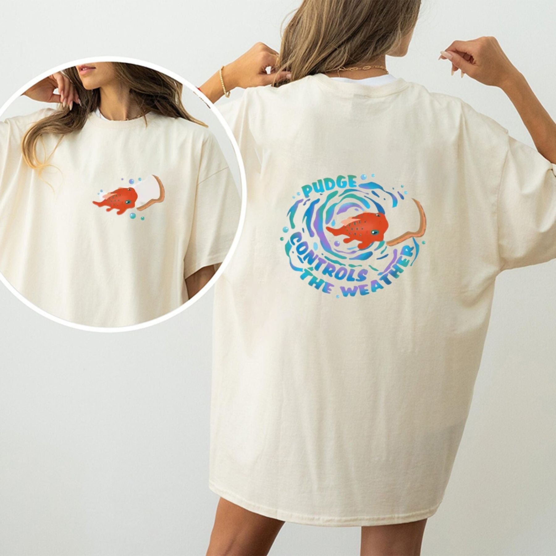 Funny Weather Fish T Shirt Cute Meme Graphic Tee Quirky Humor Shirt Unisex Cotton Top.jpg