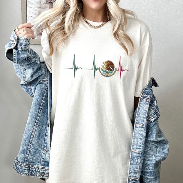 Mexico Heartbeat Heritage T Shirt Iconic Mexican Pride Graphic Tee Premium 100 Cotton Viva Mexico Pulse Top Made in USA.jpg
