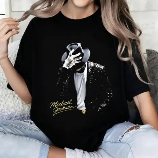 Michael Jackson Iconic Pose T Shirt with Signature Vintage King of Pop Graphic Tee Premium 100 Cotton MJ Silhouette Top Made in USA.jpg