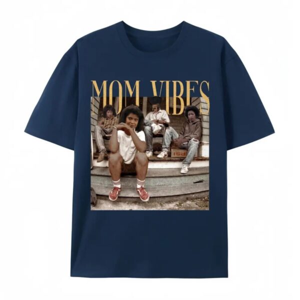 Mom Vibes Vintage T Shirt Retro 90s Nostalgia Motherhood Graphic Tee Unisex Cotton Shirt.jpg