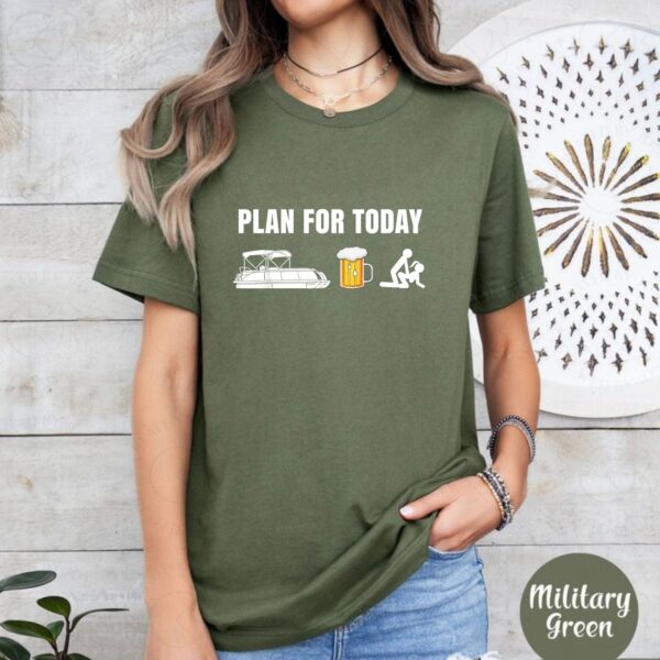 Pontoon Boat Plan T Shirt Funny Beer Boating Graphic Tee for Men Casual Summer Lake Shirt.jpg