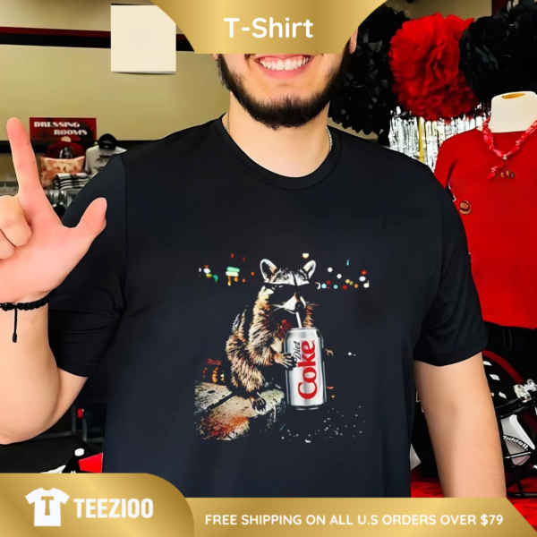 Raccoon Soda Lover Shirt Diet Coke Trash Panda Graphic Tee.png