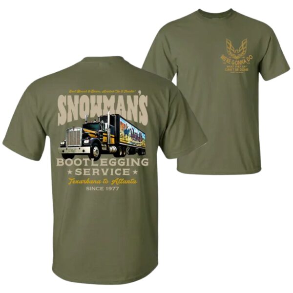 Snowman s Bootlegging Service T Shirt Smokey and the Bandit Truck Graphic Tee Retro 70s Movie Icon Top Made in USA.jpg