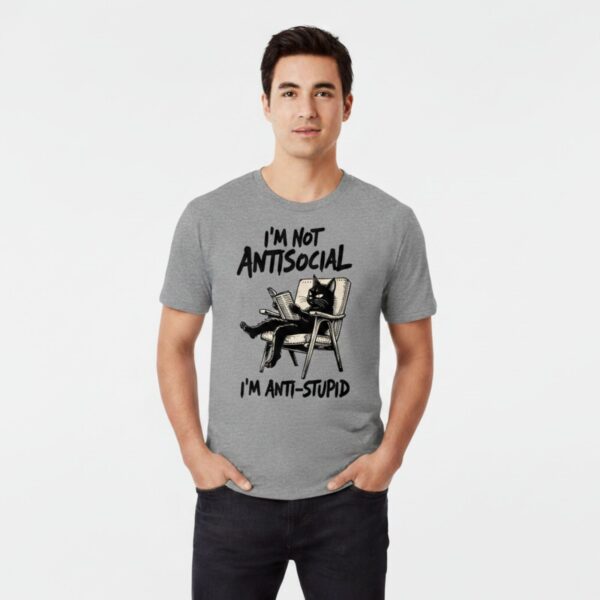 Anti Stupid Cat Graphic T Shirt 1