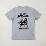 Anti Stupid Cat Graphic T Shirt 1